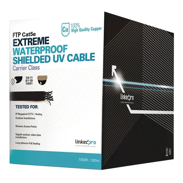 Bobina Cable De 305 M Cat5e Color Negro  Pro-cat5-ext-lite