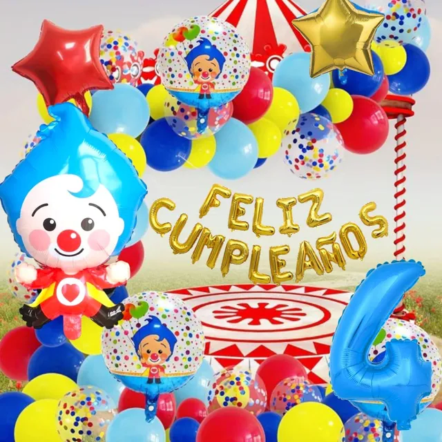 Globos Metalizado Payaso Plim Plim Fiesta Plin Plin Cumple