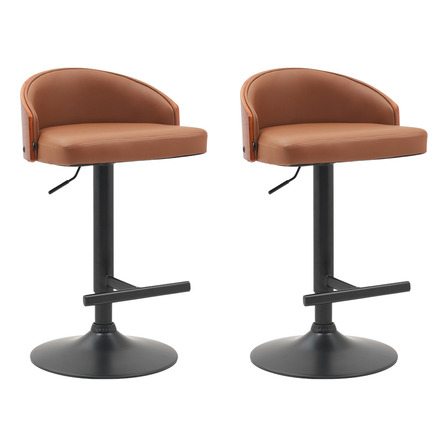 2 Bancos Altos Barra Desayunador Cocina Giratorio Premium Acabado De La Estructura Madera Color Marrón 2 Bancos Altos Barra Desayunador Cocina Giratorio Premium Acabado De La Estructura Madera Color Marrón