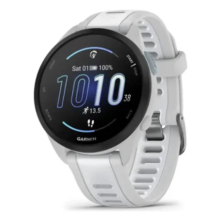 Relógio Garmin Forerunner 165 com Monitor Cardíaco de Pulso e GPS Branco e Cinza