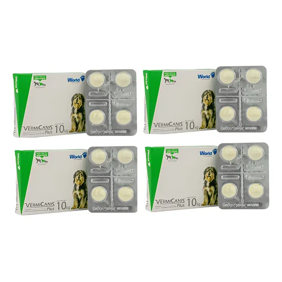 O Melhor Vermífugo Para Cães Vermicanis Plus Kit 4cx 16 Comp