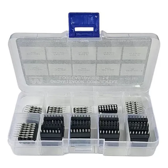 Kit De 24 Compuertas Lógicas Variadas + Bases De 14 Pines