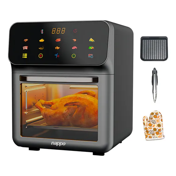 Freidora Sin Aceite Nappo Digital De 10l + Manopla Y Pinza