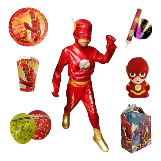 Flash Paq Fiesta Artículos Cumpleaños Disfraz 10 Niños