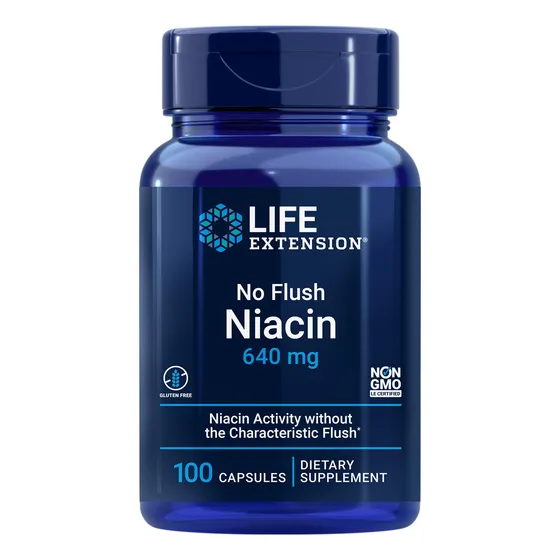 Suplemento Life Extension No Flush Niacina 640 Mg