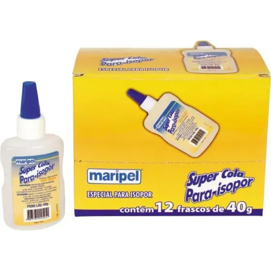 Cola Para Isopor E Eva Super Maripel Kit 12 Unidades 40 Gr