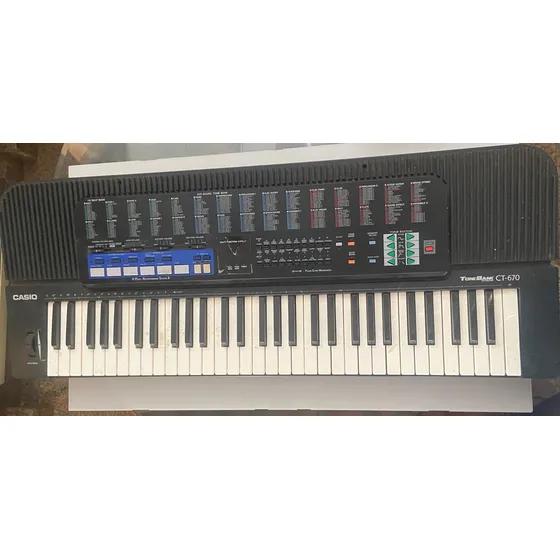 Teclado Musical Casio Tone Bank Ct 670 Frete A Combinar Preto