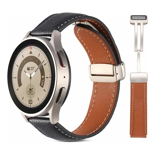 Correa Para Samsung Watch 4 Y 5 De Cuero Con Hebilla Magn