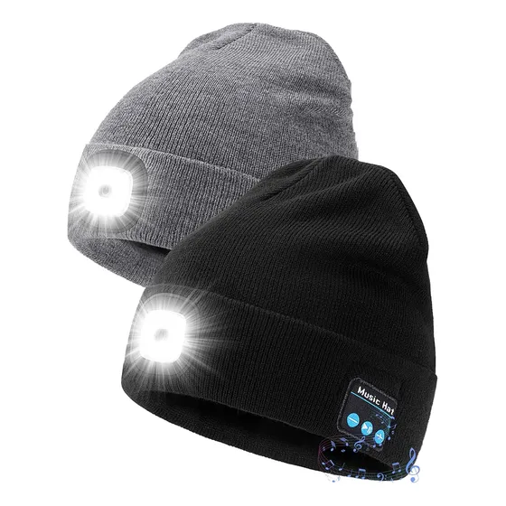 2type Gorro Tejidos Beanie Invierno Con Luz Led Y Función Bt