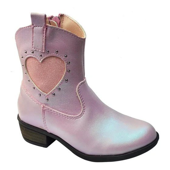 Bota Niña, Vaquera, Botita Fiesta, Rosa Con Tacon