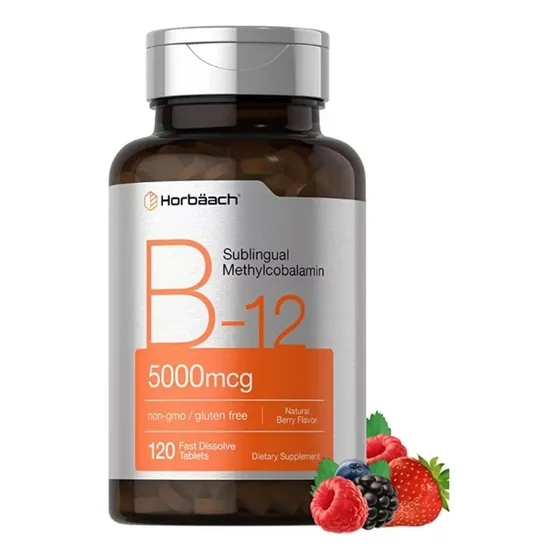 Vitamina B12 5000 Mcg Metilcobalamina Sublingual Sabor Bayas