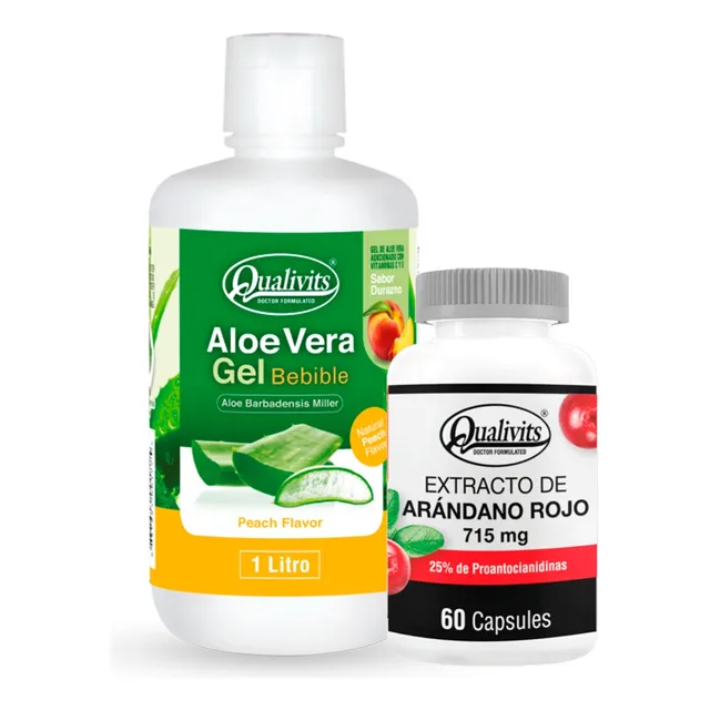 Extracto De Arándano Rojo + Aloe Vera Bebible 1 L Qualivits