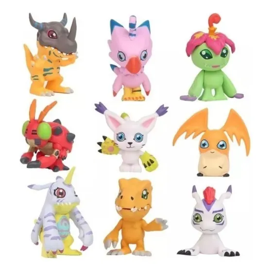 Figuras Digimon 9 Fig Agumon Gatomon + Regalo