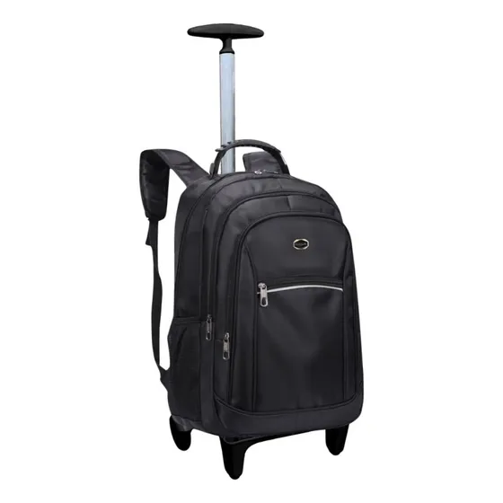 Mochila Notebook 17 Polegadas Carrinho Executiva Rodinhas Cor Preto