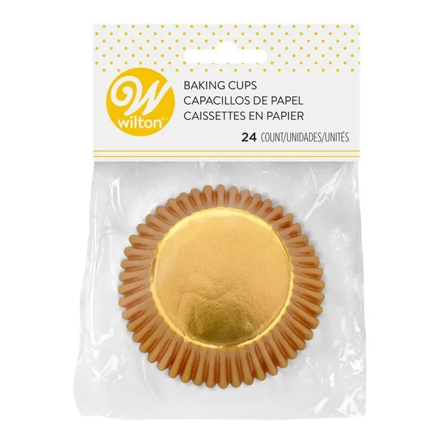 Capacillos Dorados Metalizados, Marca Wilton, 24 Unidades.
