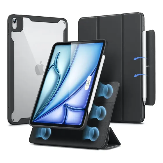 Esr Funda Híbrida Para iPad Air 11 M2 2024, iPad Air 6ª\u002F5ª\u002F4ª Gen (2024\u002F2022\u002F2020, 10.9 ), Cubierta Magnética Extraíble, Soporte Vertical Y Horizontal, Compatible Pencil Pro\u002Fpencil(usb-c), Negro | MercadoLibre