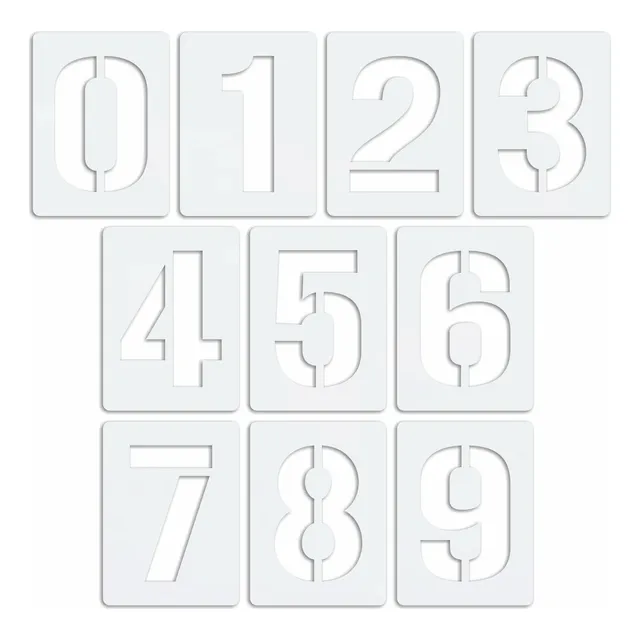Molde Vazado De Números Para Pintura Em Ps 0 Ao 9 - 20cm