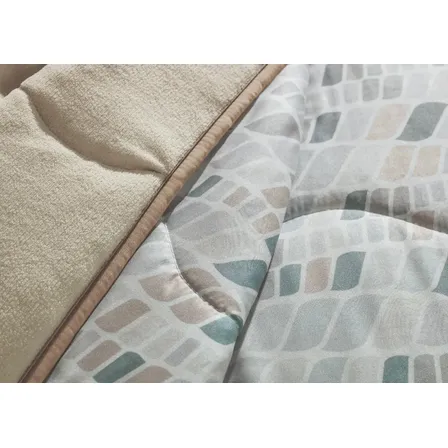 Coberdrom Edredom Grosso Dupla Face Blend Comfort Solteiro Altenburg Bege Geométrico
