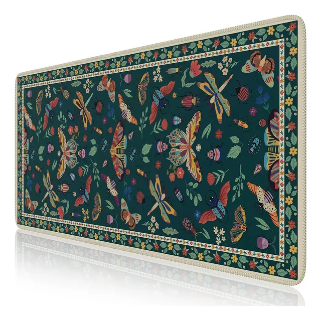 Mouse Pads Alfombrilla Ratón Flor Mariposa 800*400*2mm