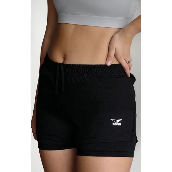 Short Con Biker Deportivo Mujer Revati Ft7-sm-m4 Negro