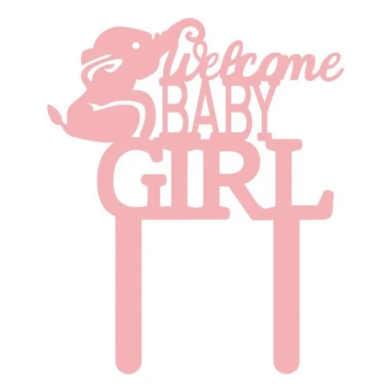 Cake Topper Adorno Torta - Welcome - Baby Shower Boy & Girl