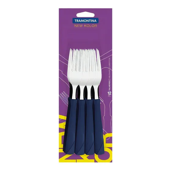 Tenedor Mesa Tramontina Mango Plastico New Kolor X 12 Unidad