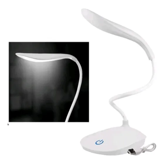 Lámpara Led Recargable Usb Flexible Escritorio 3 Niveles Luz
