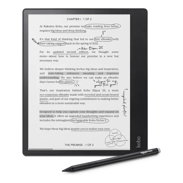 Kobo Elipsa 2e | Ereader | Pantalla Táctil Sin Deslumbramien