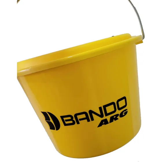 Balde Porta Carnada Viva Surfish 10 Litros Escurridor Tapa Color Amarillo Marca Bando
