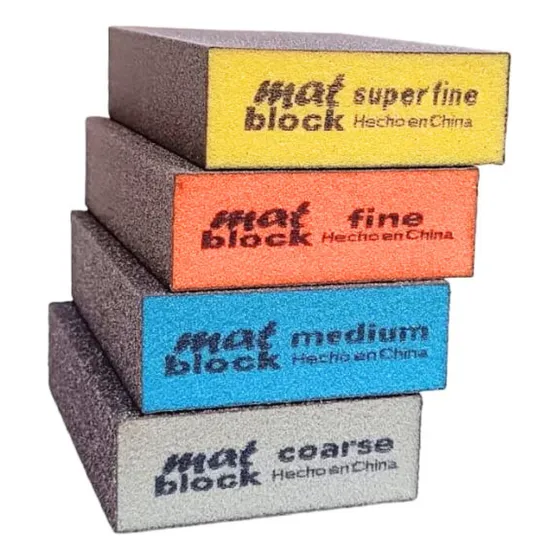 Taco Lija Esponja Abrasiva S.fino Fino Medio Grueso X4 Unid