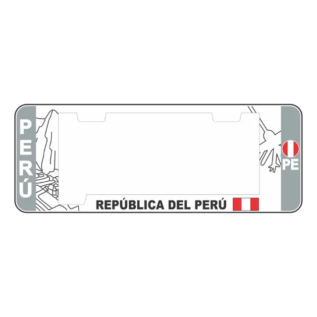 Portaplaca Machu Picchu Blanco