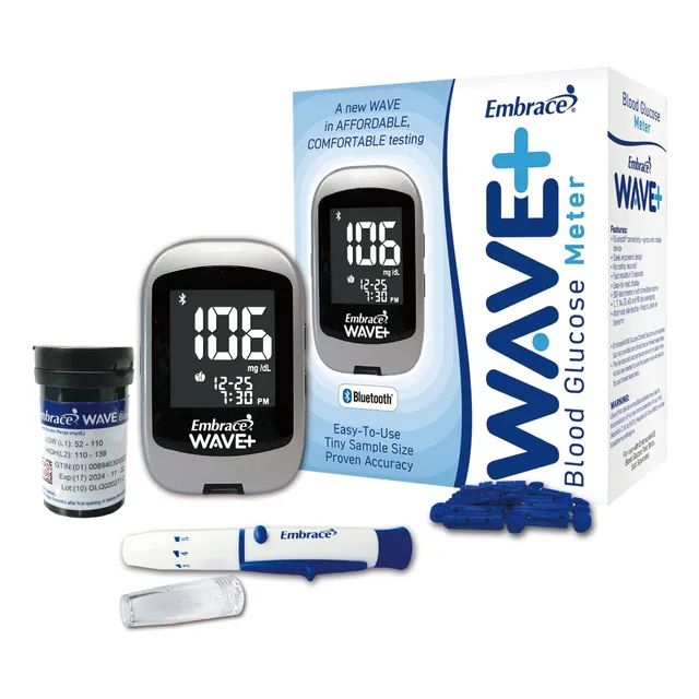 Embrace Wave+ - Kit De Prueba De Diabetes Bluetooth  Emb.