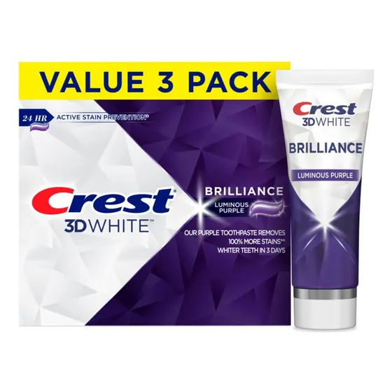 Pasta De Dientes Crest 3d White Brilliance Luminous Purple 1