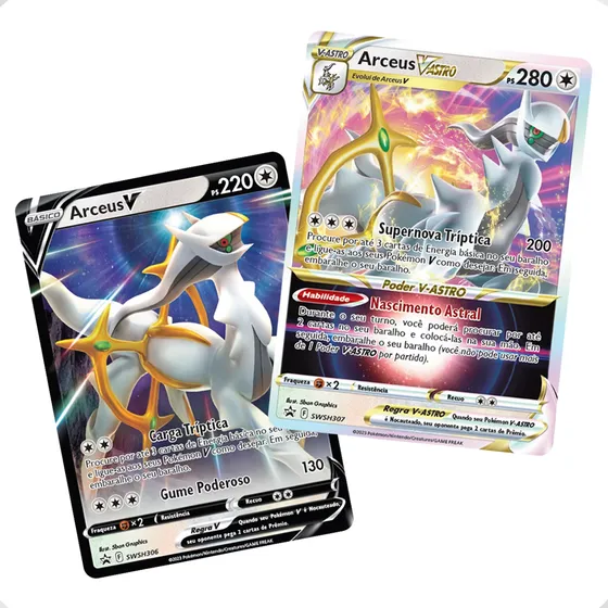 Carta Arceus V Swsh306 + V Astro Swsh307 Ultra Rara + Brinde