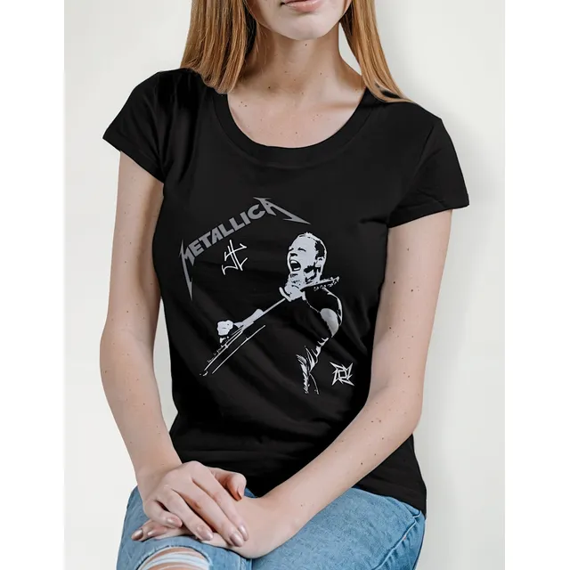 Polera Mujer Diseño James Hetfield Metallica 100% Algodon