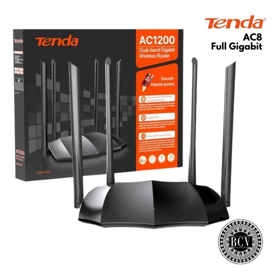 Router Tenda Doble Banda Ac8 Ac1200 Fibraoptica Full Gigabit