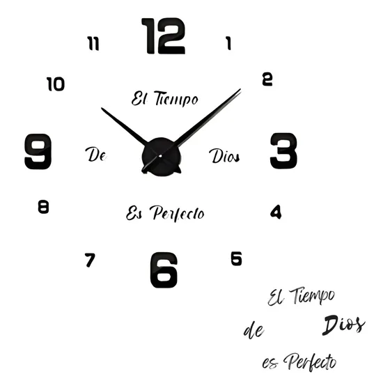 Reloj De Pared 3d Diseño El Tiempo De Dios Es Perfecto