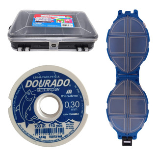 Kit 2 Estojo Guarda Anzois E 1 Linha 100metros 0.30mm Kit 2 Estojo Guarda Anzois E 1 Linha 100metros 0.30mm