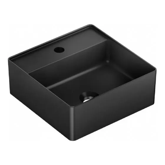 Bacha De Apoyo Loza Negro Mate 35x35 Acra