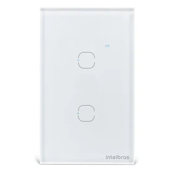 Interruptor Smart Wi-fi Touch 2 Teclas Ews 1002 Intelbras Branco
