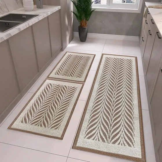 Tapetes E Passadeira 3 Peças Em Tear Para Cozinha Axia Luxo