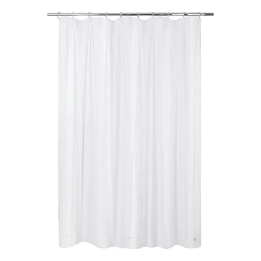 Forro De Baño Gentile 200x200 Cms + 14 Ganchos Plásticos Blanco Lisa