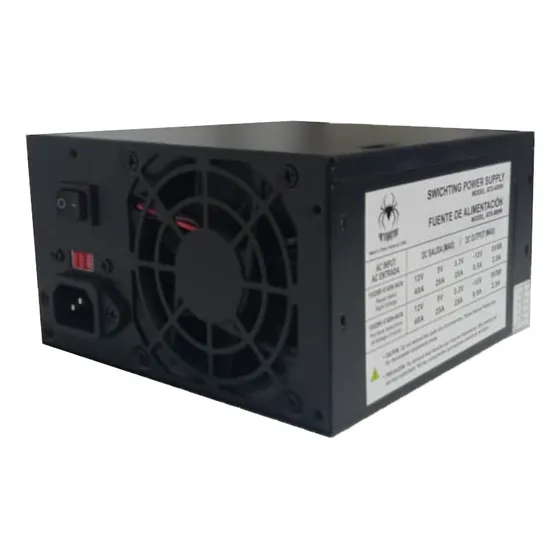 Fuente Spidertec Atx-600 600w 20+4pines Negro