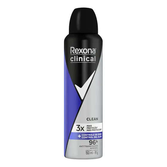 Desodorante Aerosol Clean Men Clinical Rexona 150 Ml.