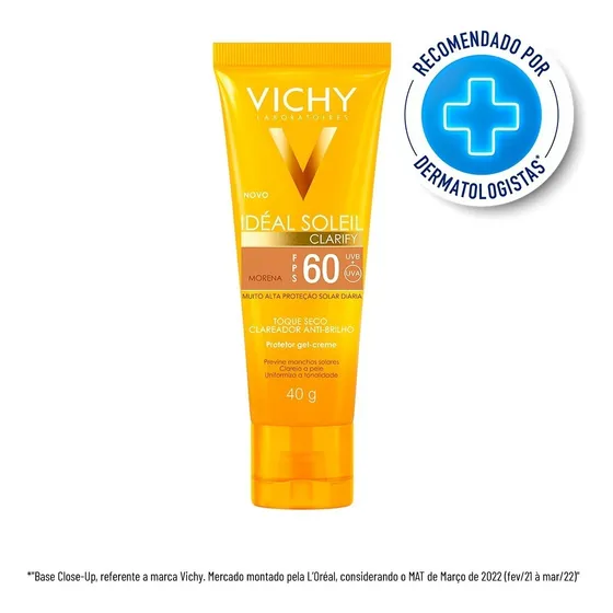 Protetor solar Fps60 Idéal Soleil Clarify cor morena Vichy