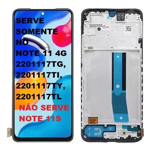 Frontal Display Compatível Redmi Note 11 4g / Note 11s C/aro