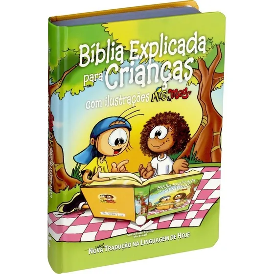 Bíblia Explicada para Crianças com ilustrações Mig & Meg: va Tradução na Linguagem de Hoje (NTLH), de Sociedade Bíblica do Brasil. Editorial Sociedade Bíblica do Brasil, capa dura em português, 2017
