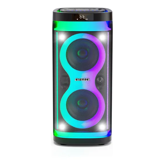 Bocina Bluetooth Portatil Aiwa Karaoke Tws Led Aw-poh4d Color Negro