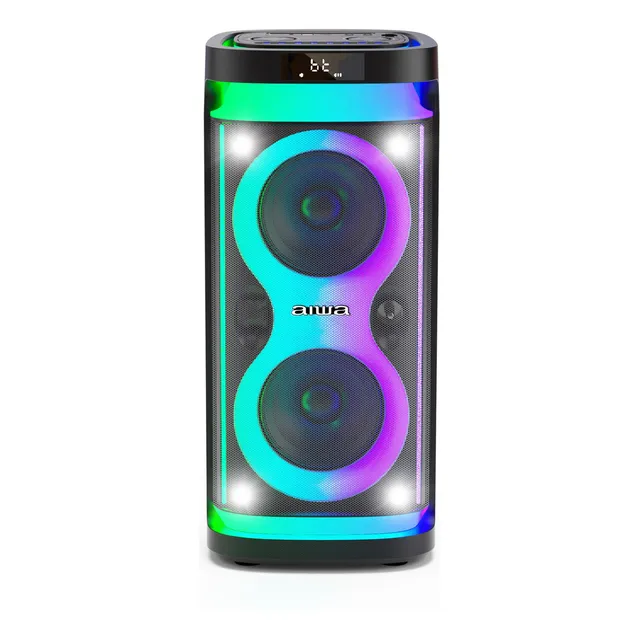 Bocina Bluetooth Portatil Aiwa Karaoke Tws Led Aw-poh4d Color Negro