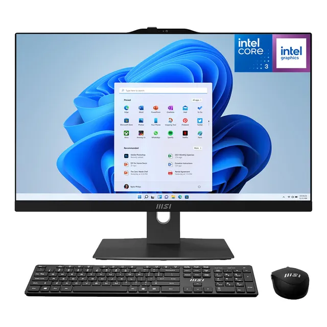 Computadora All In One Msi Modern Am242tp 1m-1099us Core 3 100u 8gb 512gb Ssd 23.8 Ips Fhd Touch Screen W11h Usb-c Teclado Mouse Altavoz + Cable Usb-c